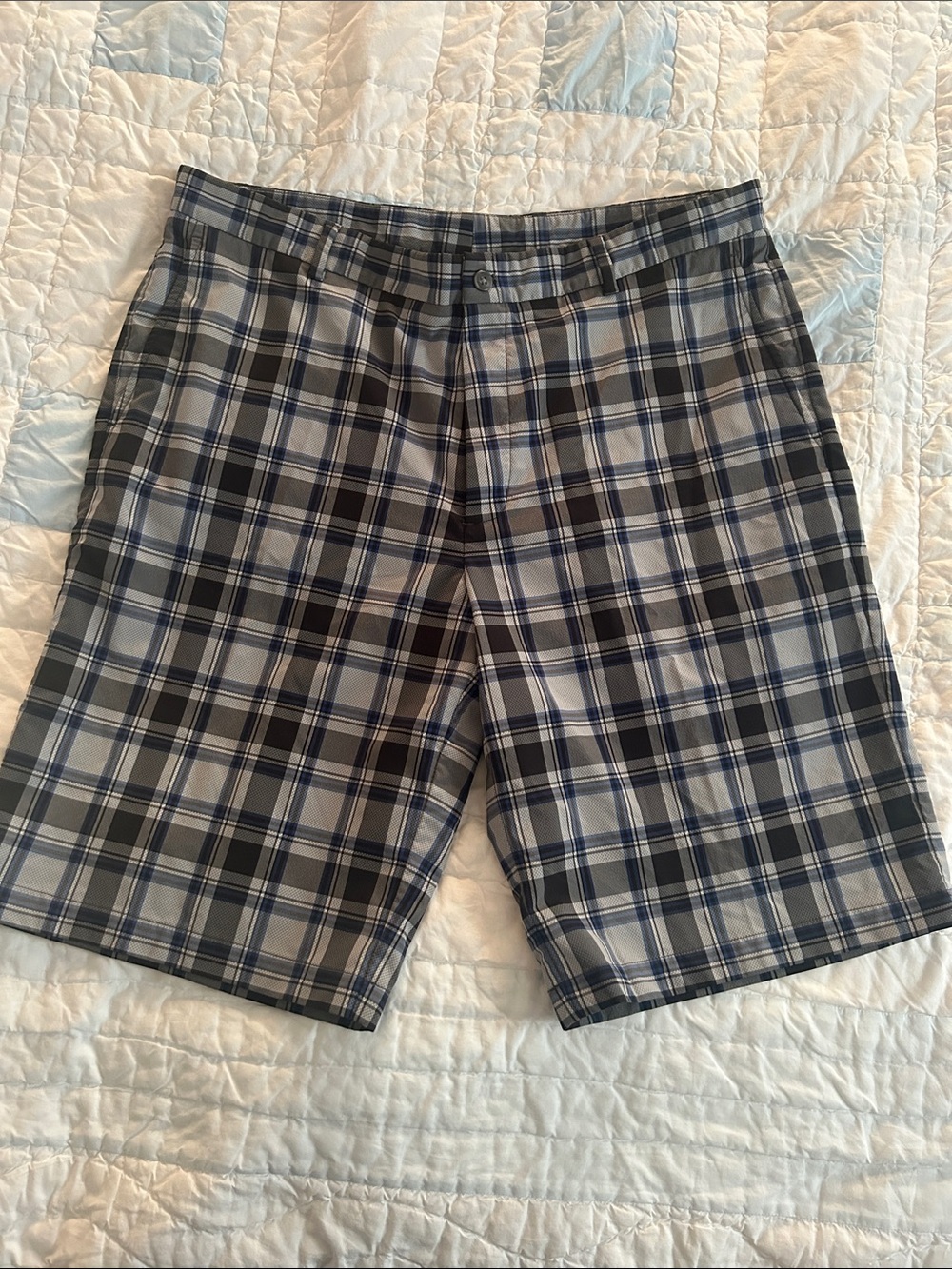 Slazenger Men's Plaid Shorts — Gray & Blue